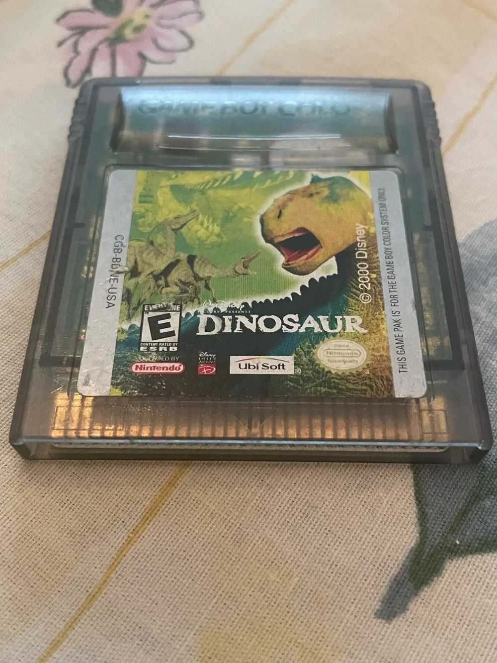 Nintendo Game Boy Color Clear Gray Dinosaur Cartridge